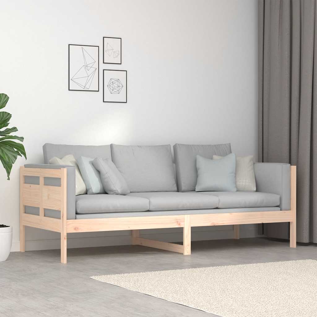 Sofá-cama 80x200 cm madeira de pinho maciça