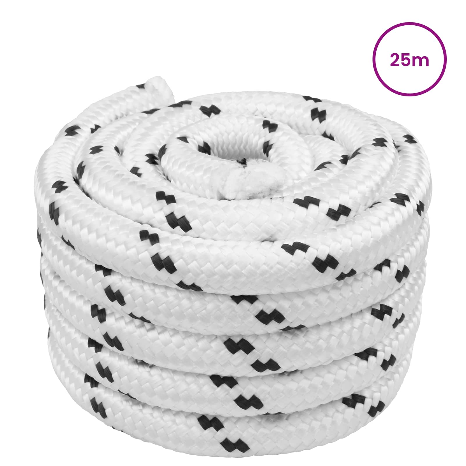 Corda de barco 2.5 mm 25 m branco poliéster