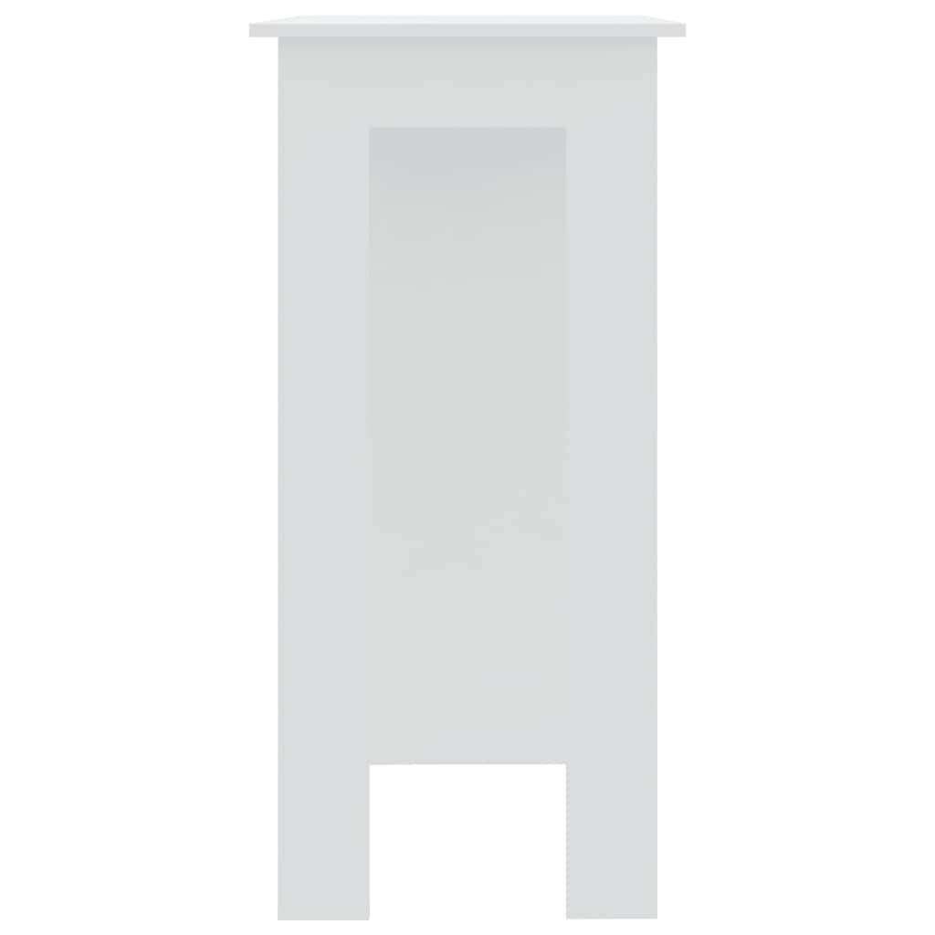 Mesa de bar com prateleiras derivados de madeira branco