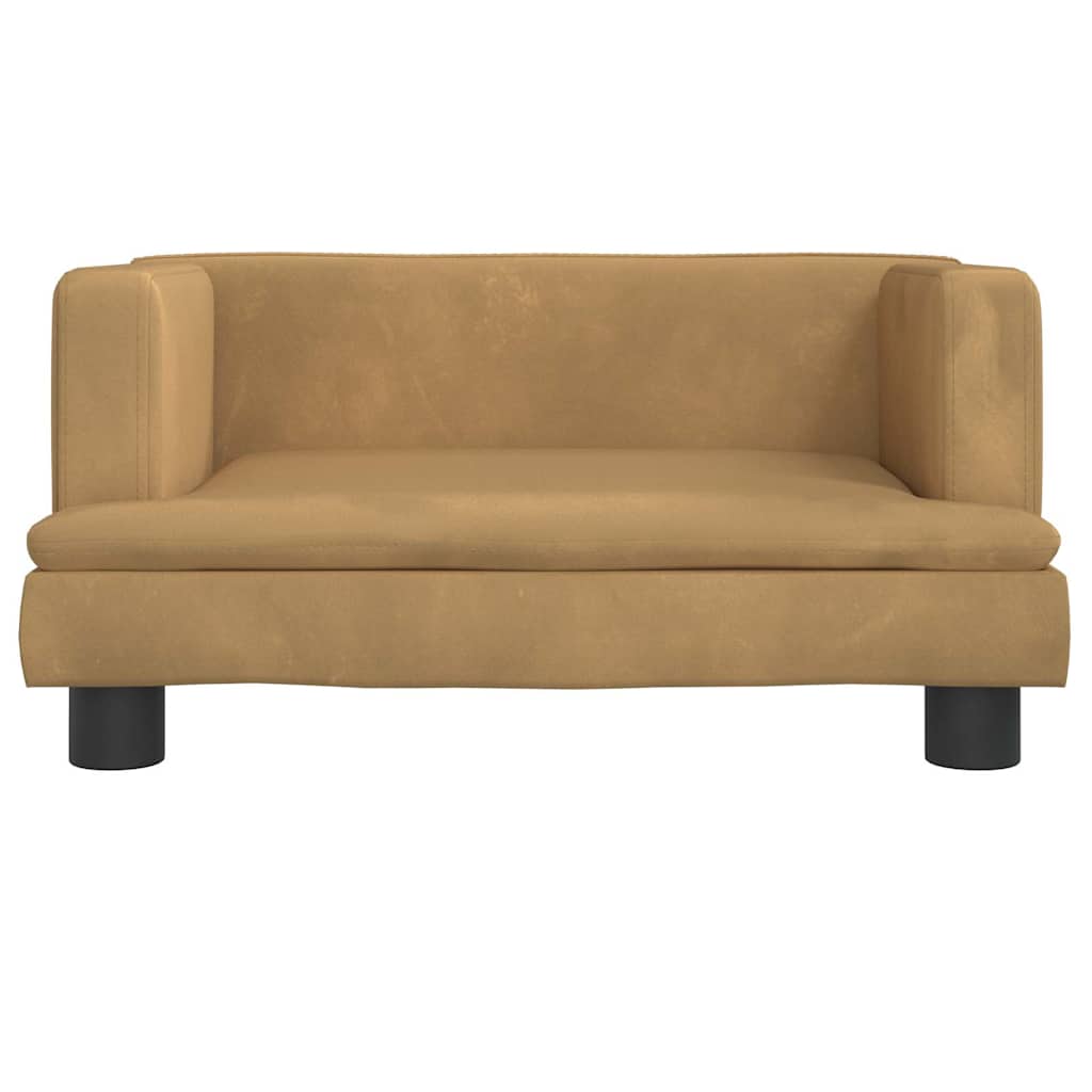Cama para cães 60x40x30 cm veludo castanho