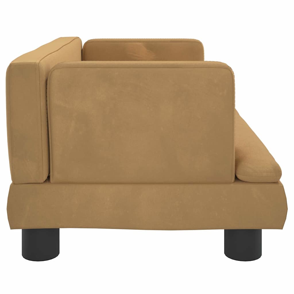 Cama para cães 60x40x30 cm veludo castanho