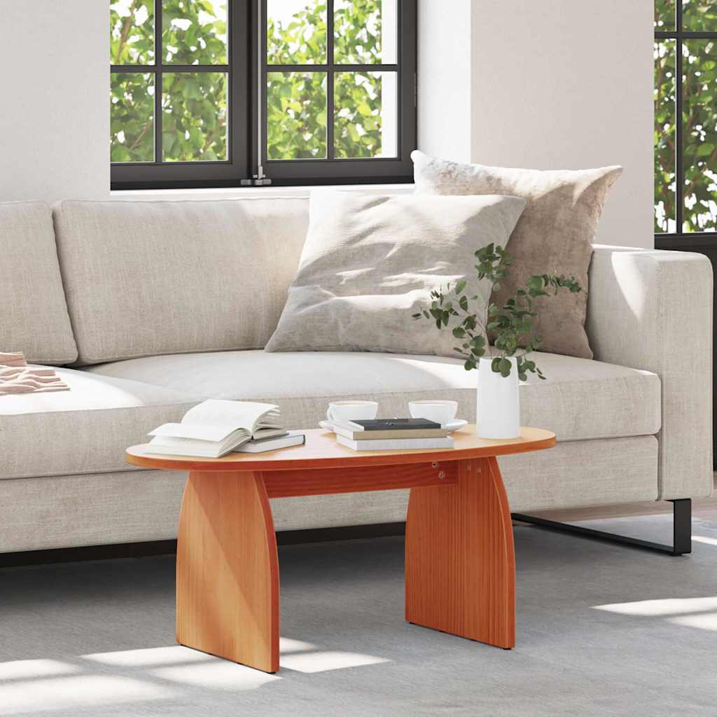 Mesa de centro marrom cera 80 x 40 x 35 cm