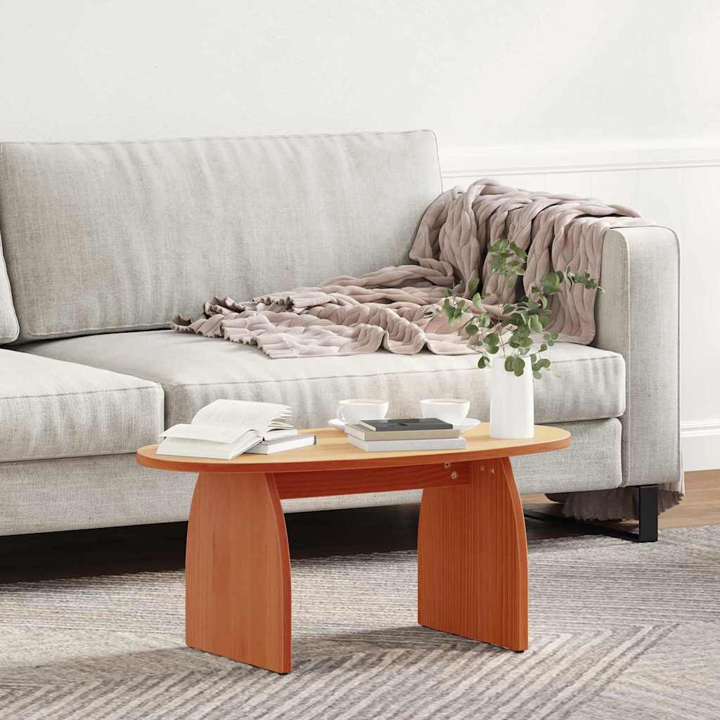 Mesa de centro marrom cera 80 x 40 x 35 cm