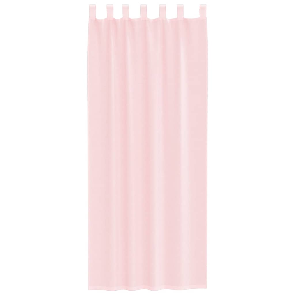 Cortinas de voile com bolsos para varão 2 pcs rosa-claro