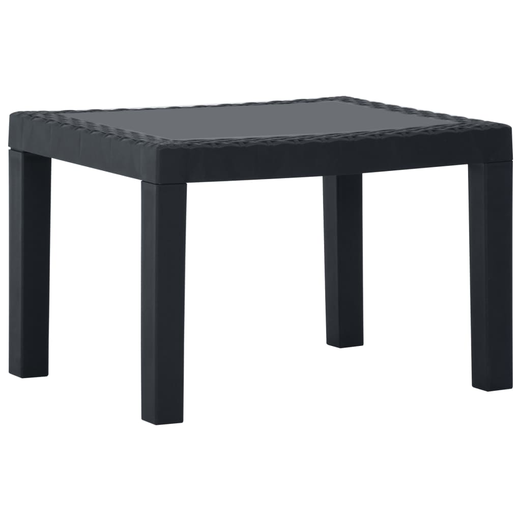 3 Pcs conjunto lounge de jardim c/ almofadões plástico cinzento