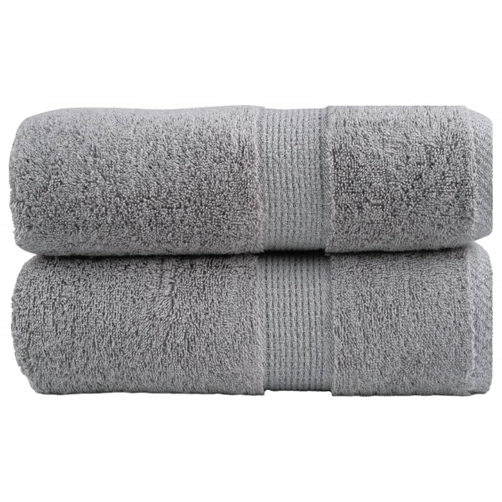 Toalhas de rosto premium solund 2 peças cinza 30x30 cm 600 g/m²