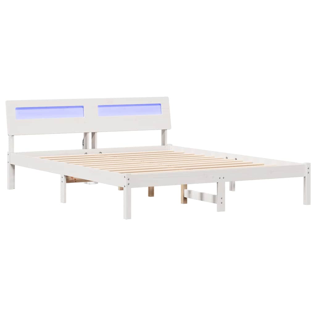 Estrutura da cama com cabeceira branco 150 x 200 cm