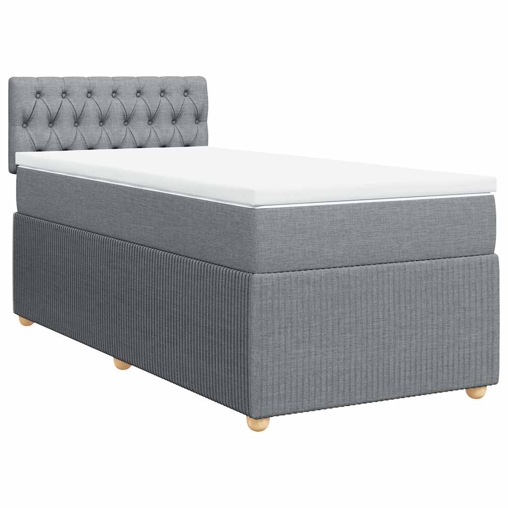 Cama com molas/colchão 100x200 cm tecido cinzento-claro