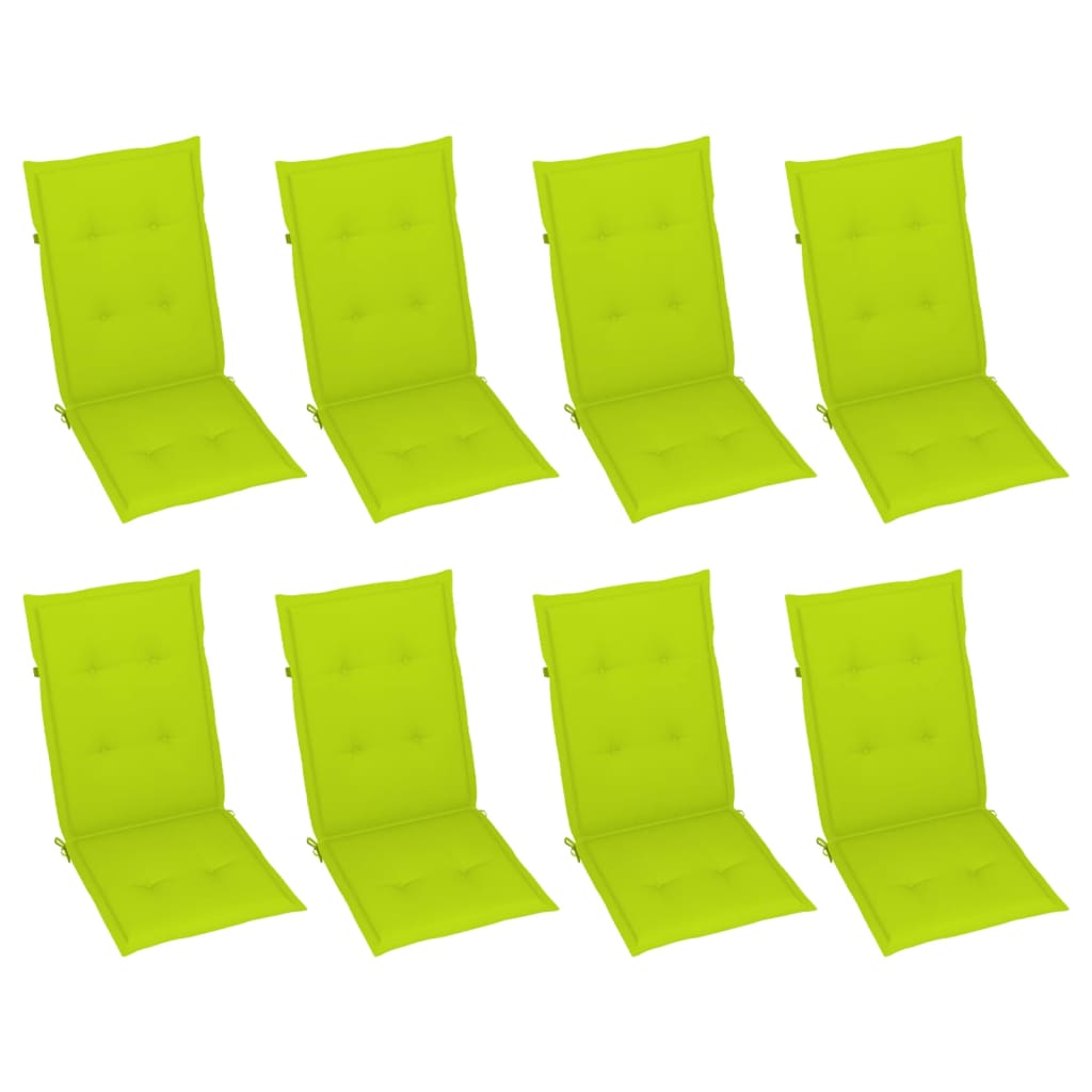 Cadeiras jardim reclináveis c/ almofadões 8 pcs acácia cinzento