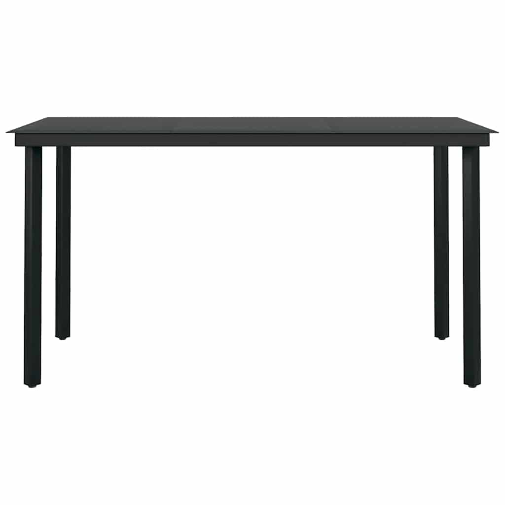 5 Pcs conjunto de jantar para jardim preto