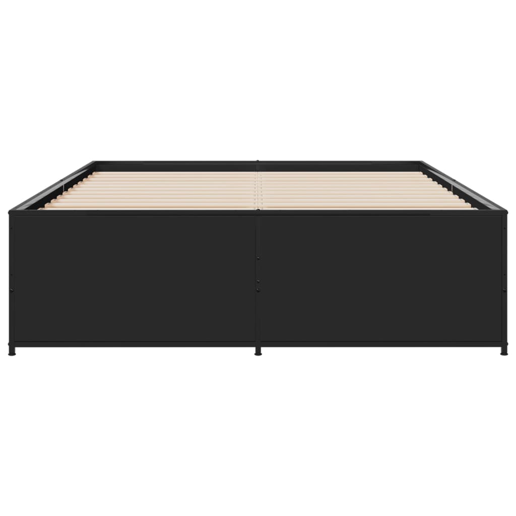 Estrutura de cama 120x200 cm derivados de madeira/metal preto