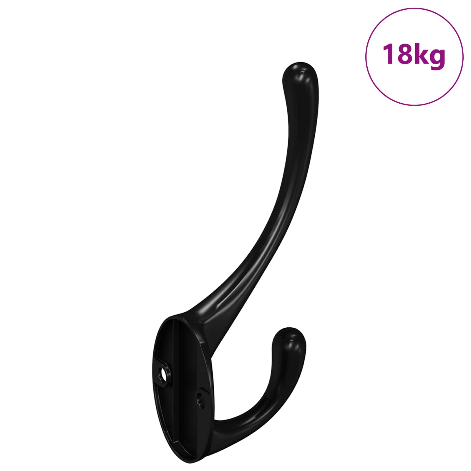 Cabide de roupas 346 unid. preto 102 x 29 x 47mm liga de zinco