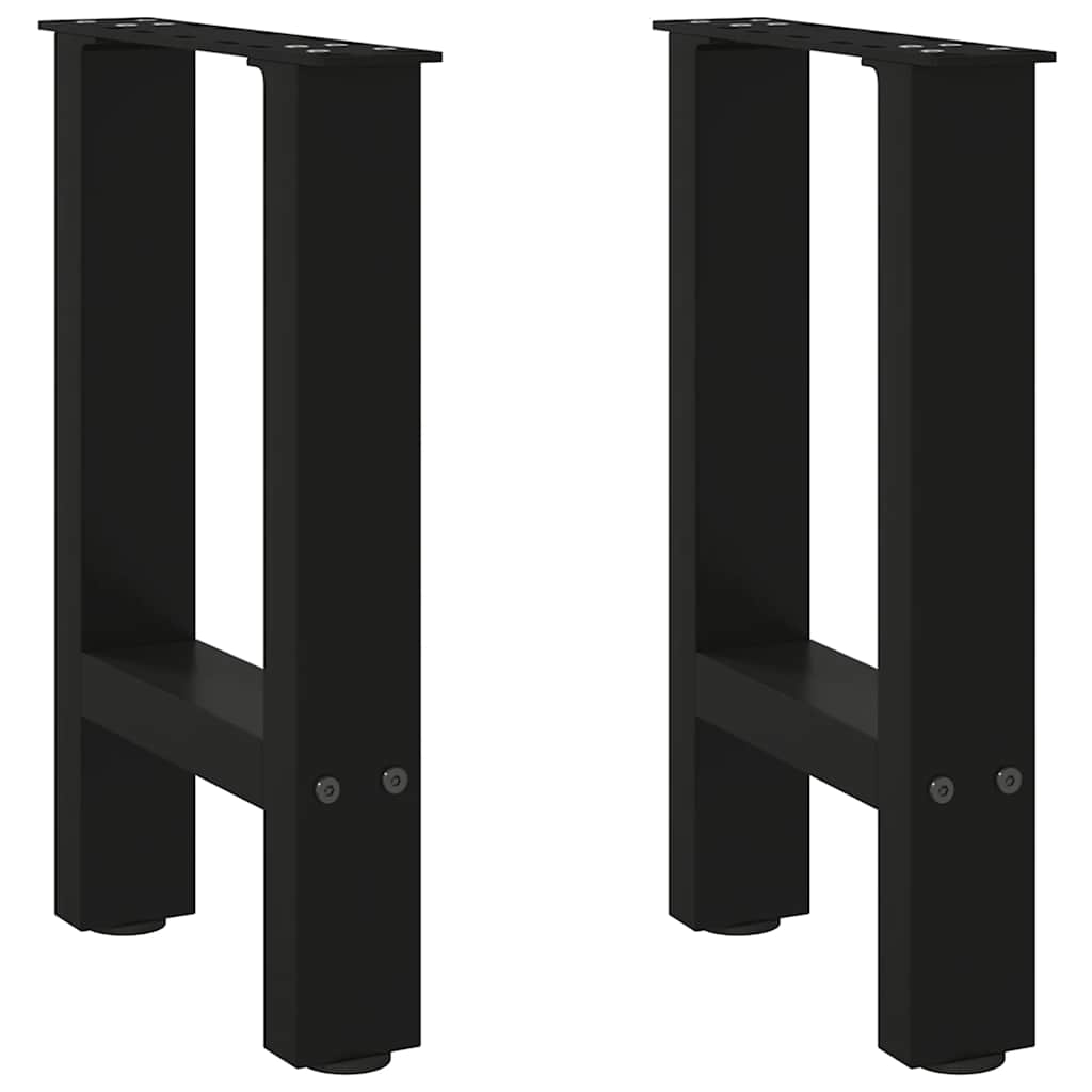 Pés para mesa de centro pretos 2 peças 28x(42-43) cm aço