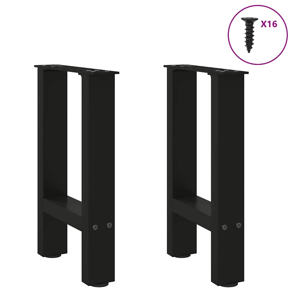 Pés para mesa de centro pretos 2 peças 28x(42-43) cm aço