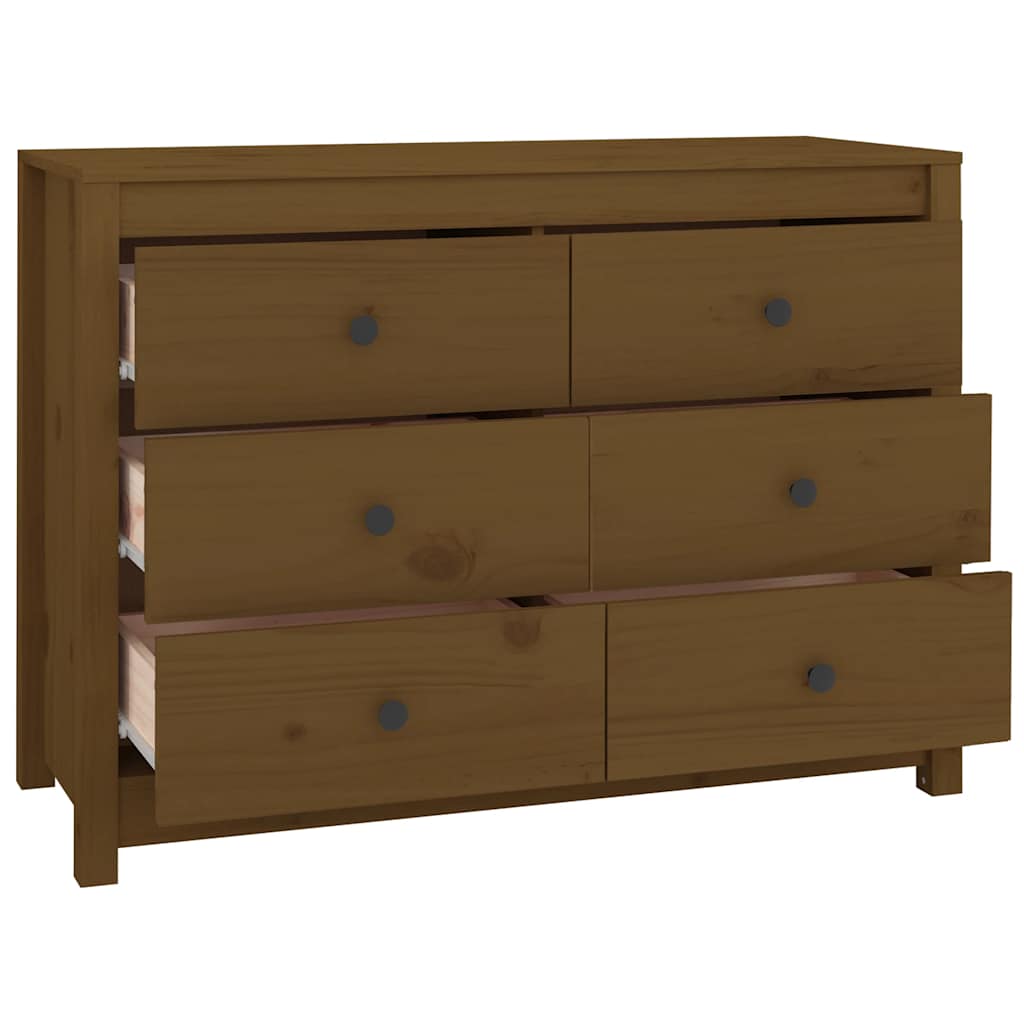 Armário de apoio 100x40x72 cm pinho maciço castanho mel