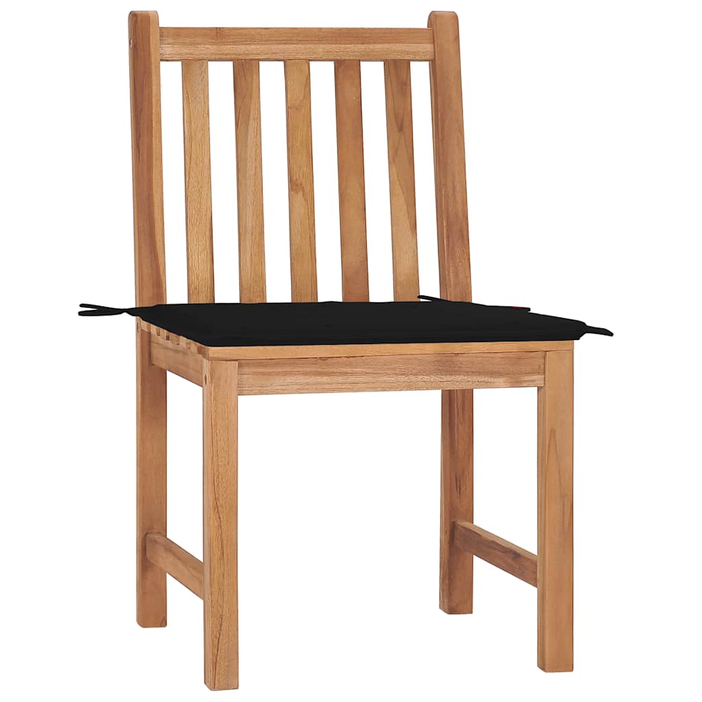 Cadeiras de jardim c/ almofadões 2 pcs teca maciça