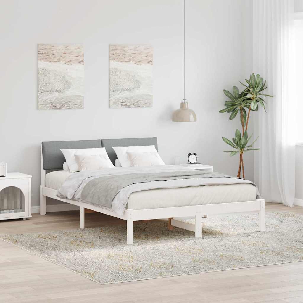 Estrutura da cama branco e cinza claro 140 x 200 cm