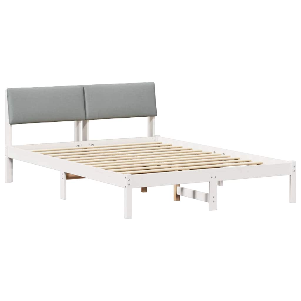 Estrutura da cama branco e cinza claro 140 x 200 cm