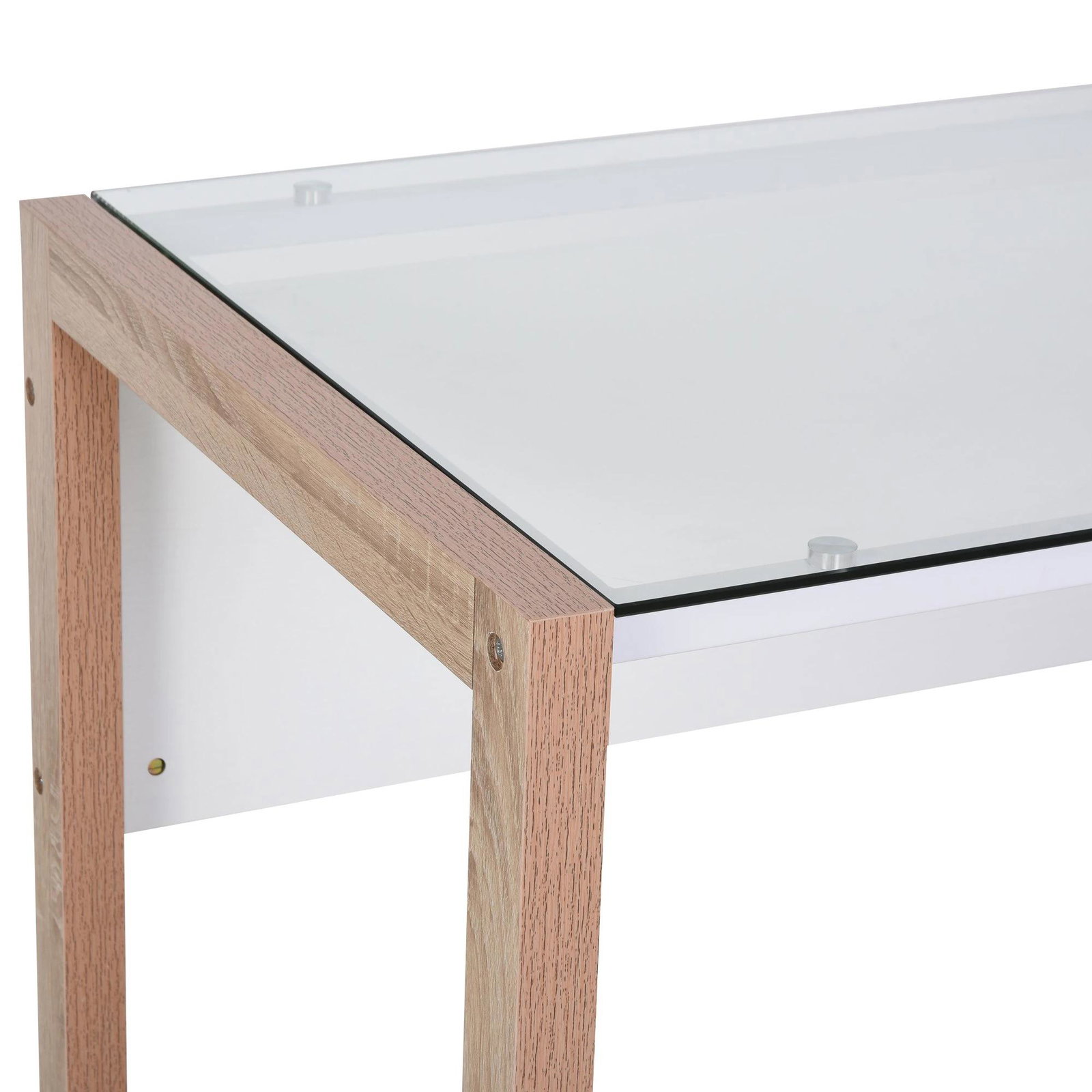Mesa de computador com tampo de vidro temperado e gaveta 120x60x75 cm branco
