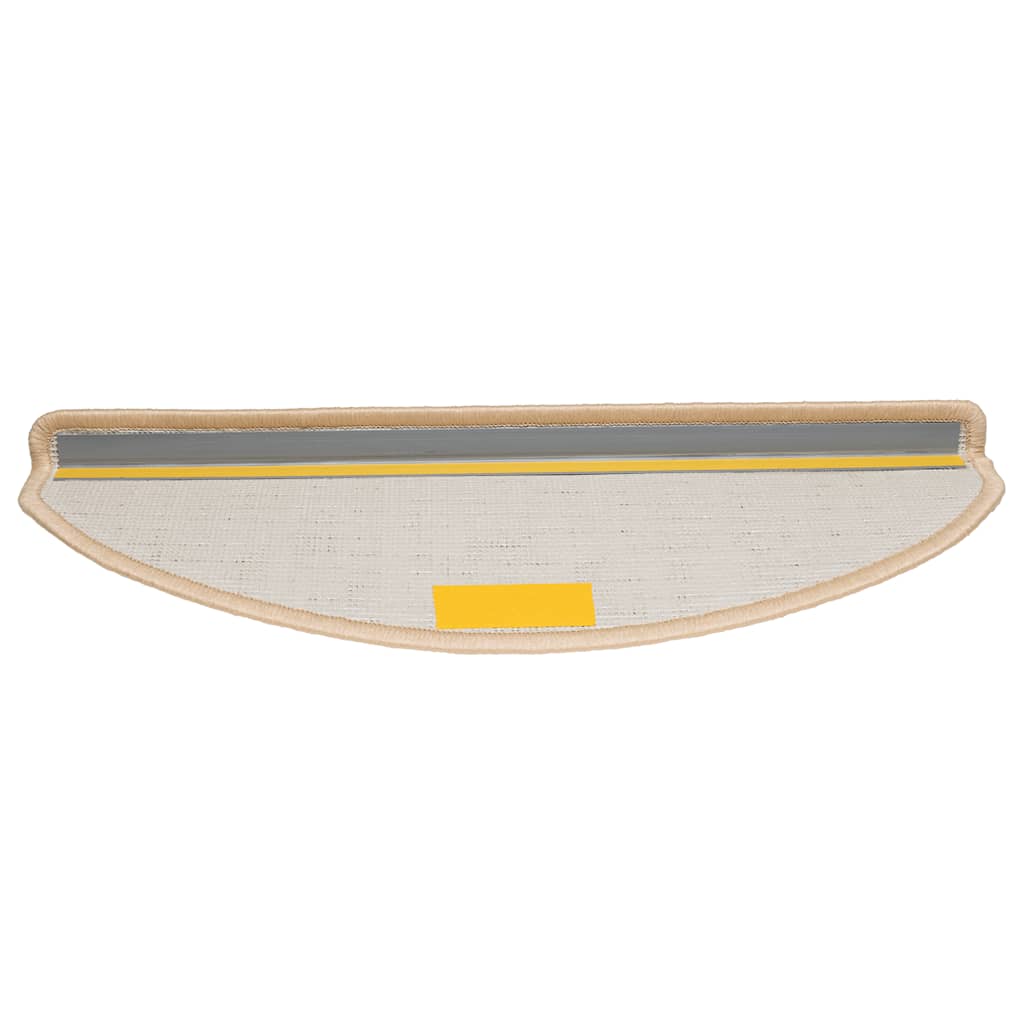 Tapetes de escada 30 peças 65x21x4 cm creme semicircular grande