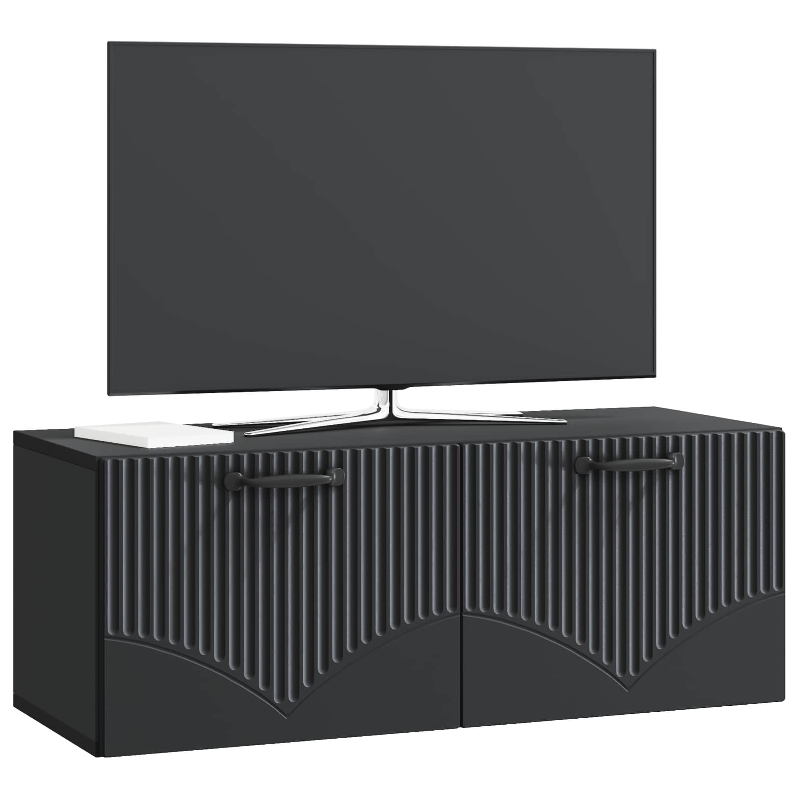 Gabinete de TV de parede preto 78,5 x 31 x 30 cm