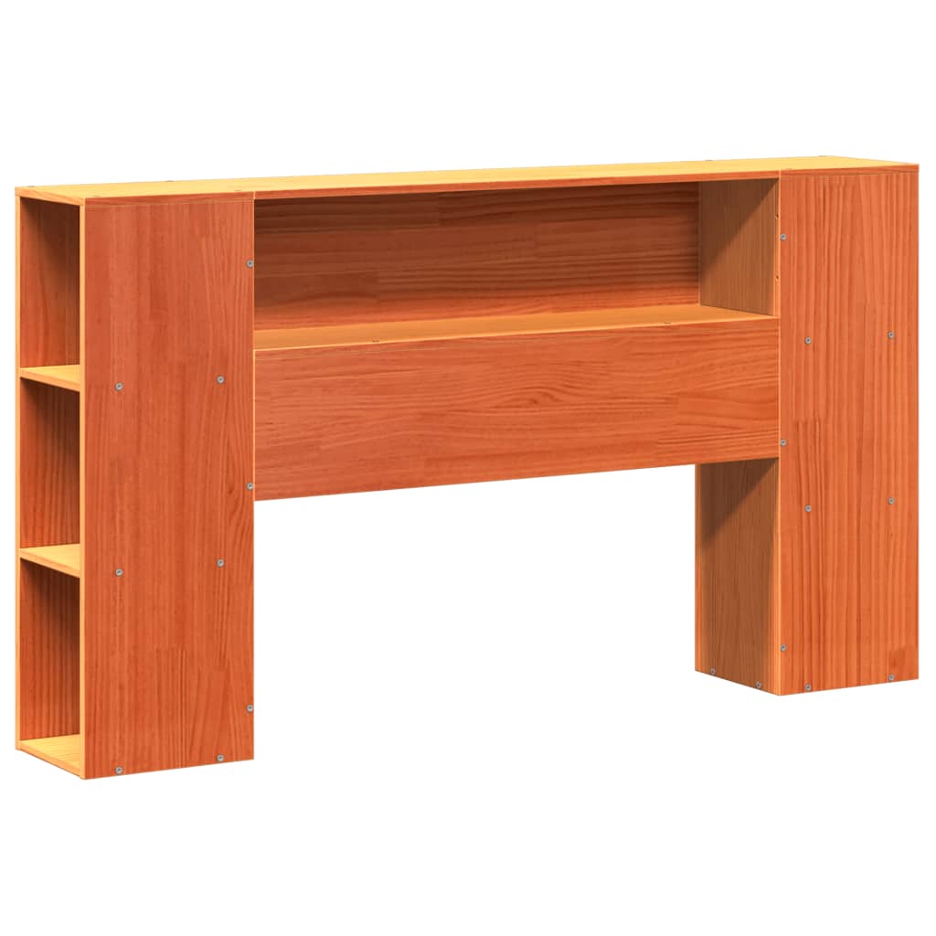 Cabeceira com arrumação 135 cm pinho maciço castanho-mel