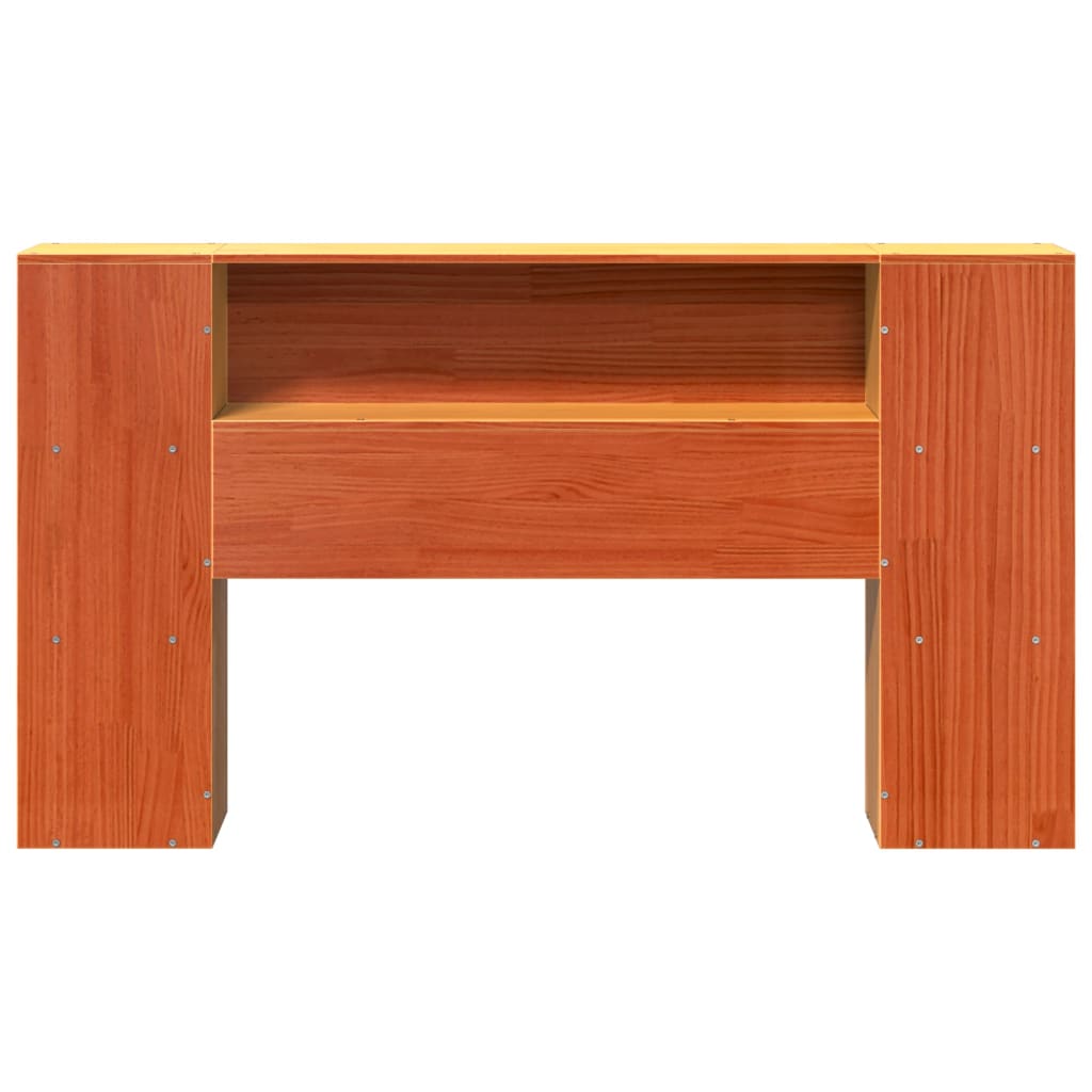Cabeceira com arrumação 135 cm pinho maciço castanho-mel