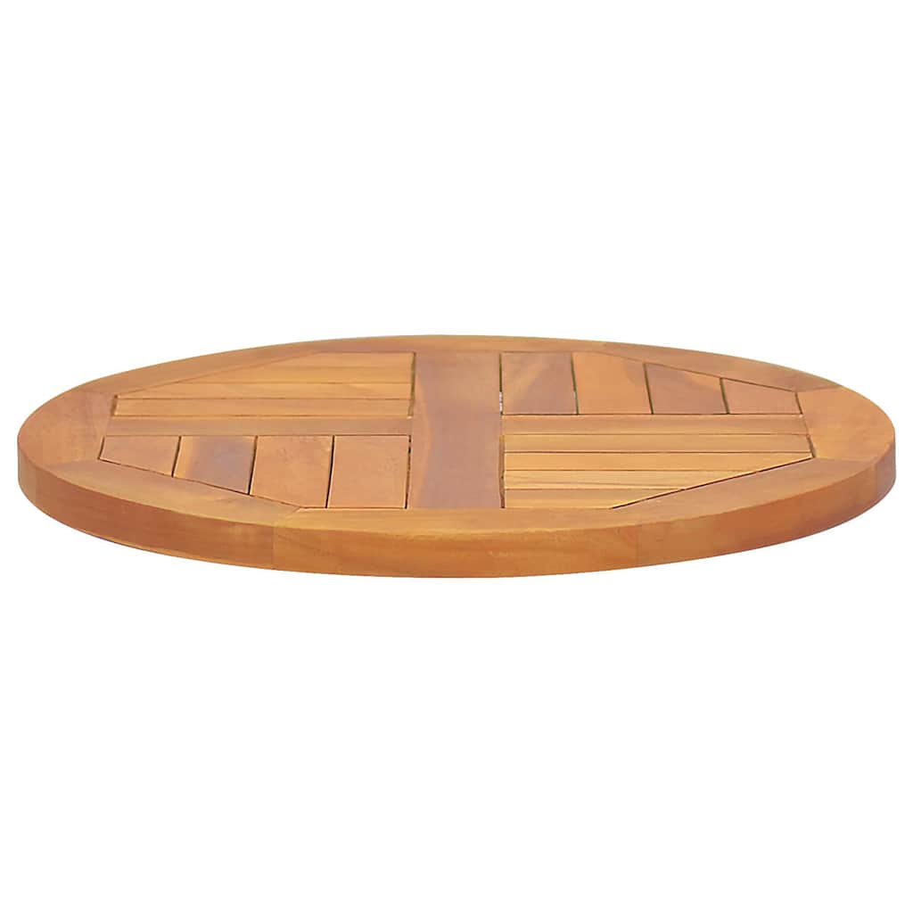 Tampo de mesa redondo 2,5 cm 50 cm madeira de teca maciça