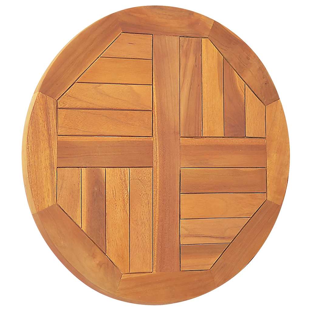Tampo de mesa redondo 2,5 cm 50 cm madeira de teca maciça