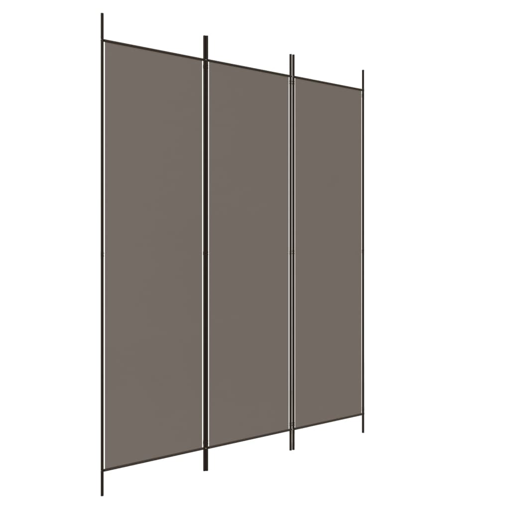 Biombo/divisória com 3 painéis 150x220 cm tecido antracite