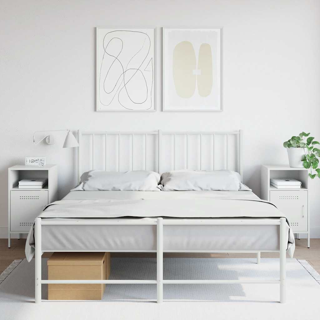 Mesas de cabeceira 2 pcs 36x39x68 cm aço branco