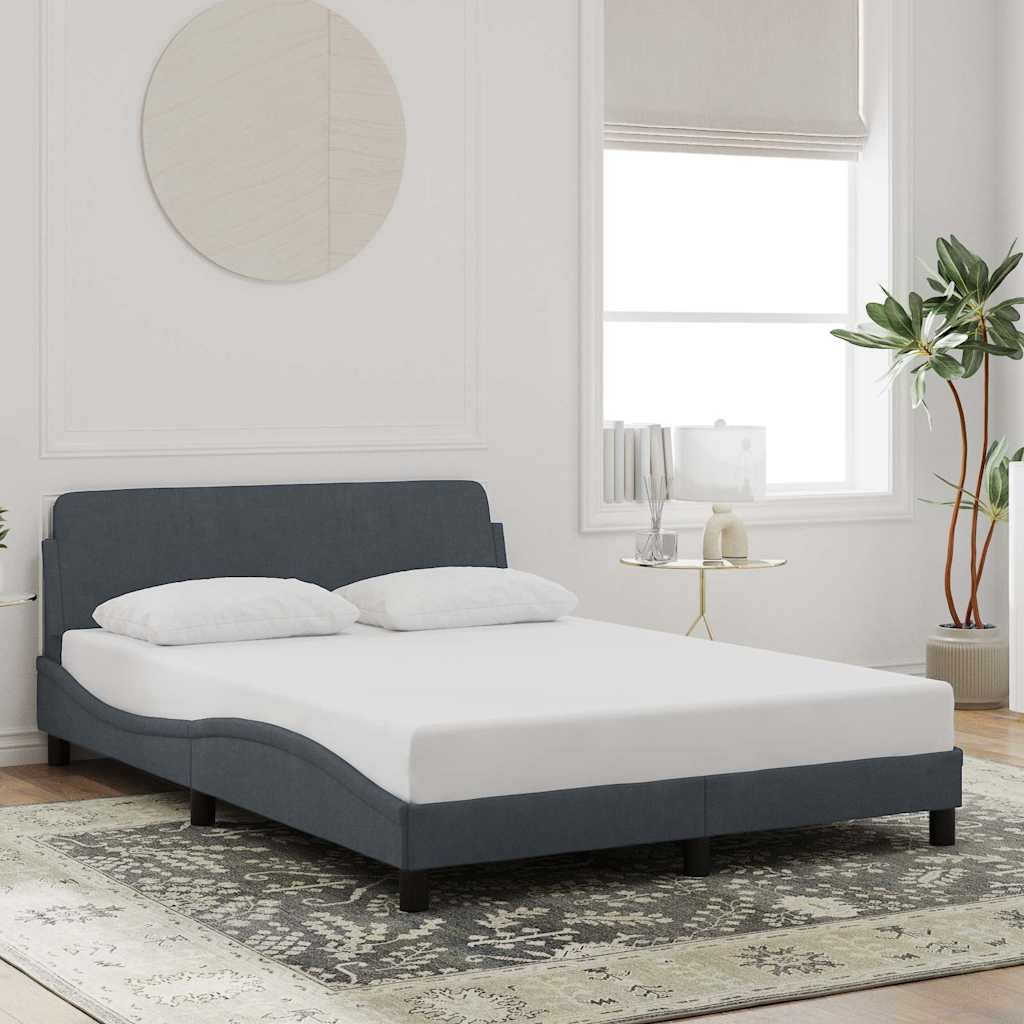 Estrutura de cama dover 120x200 cm veludo cinzento-escuro