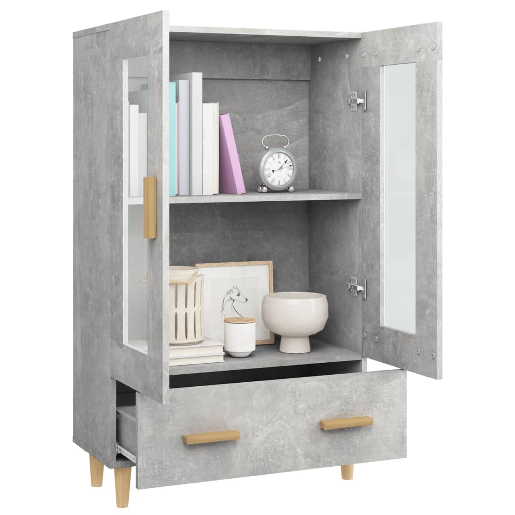 Armário alto 70x31x115 cm madeira processada cinza cimento