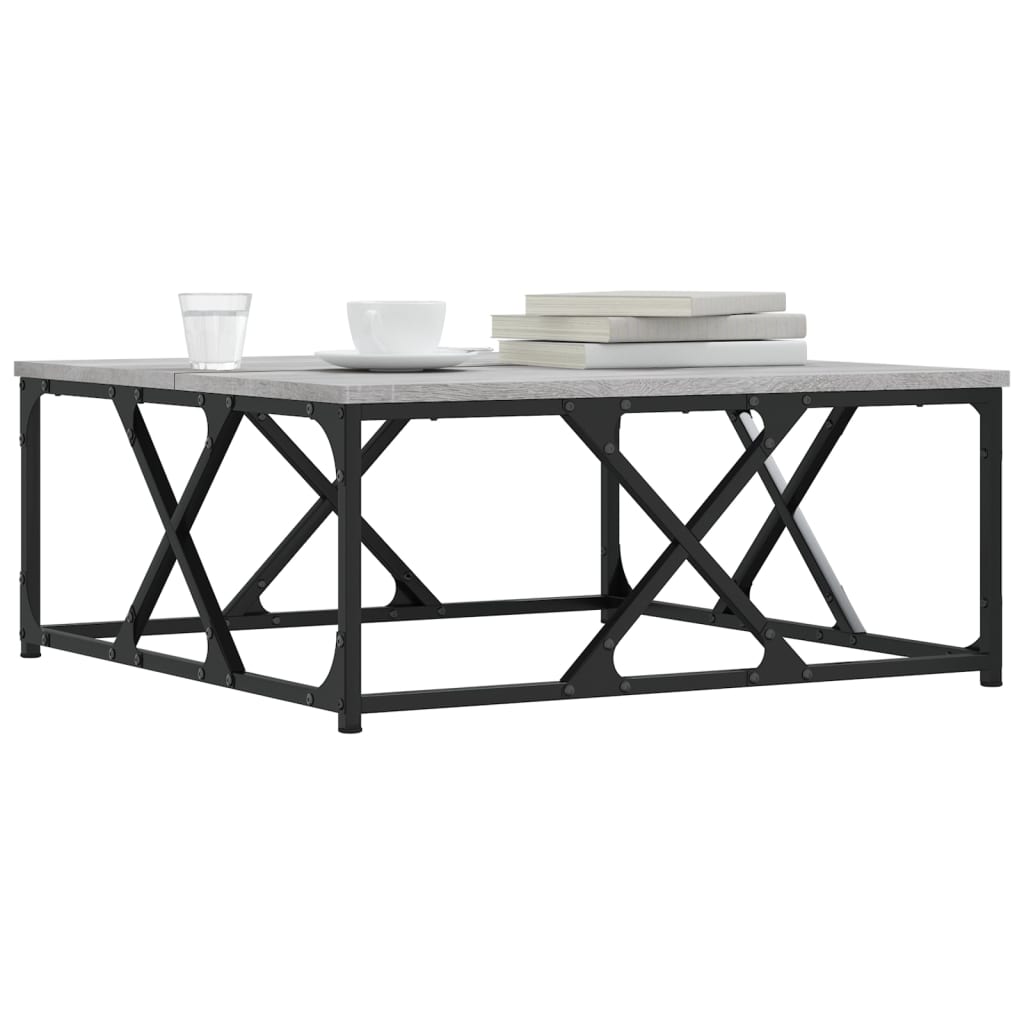 Mesa de centro 70x70x30 cm derivados de madeira cinzento sonoma