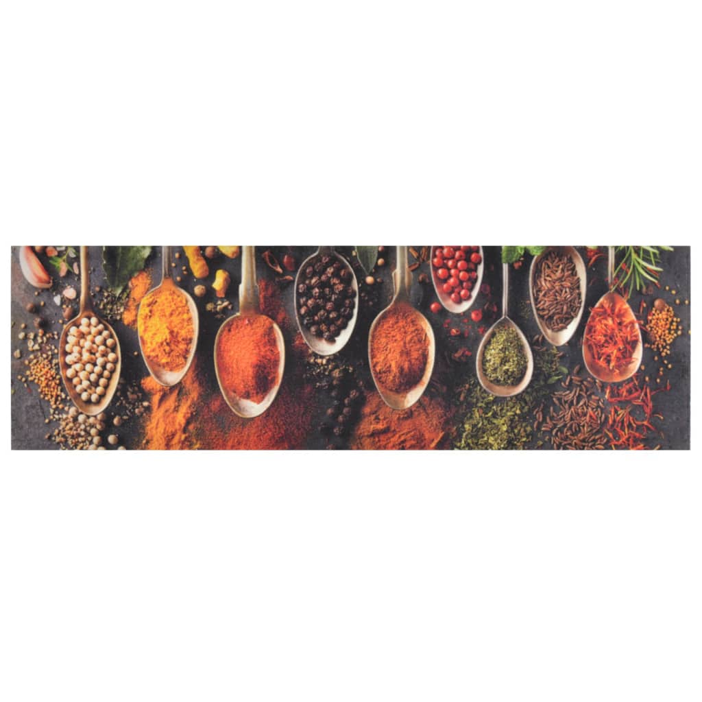 Tapete de cozinha lavável 45x150 cm veludo colheres/especiarias