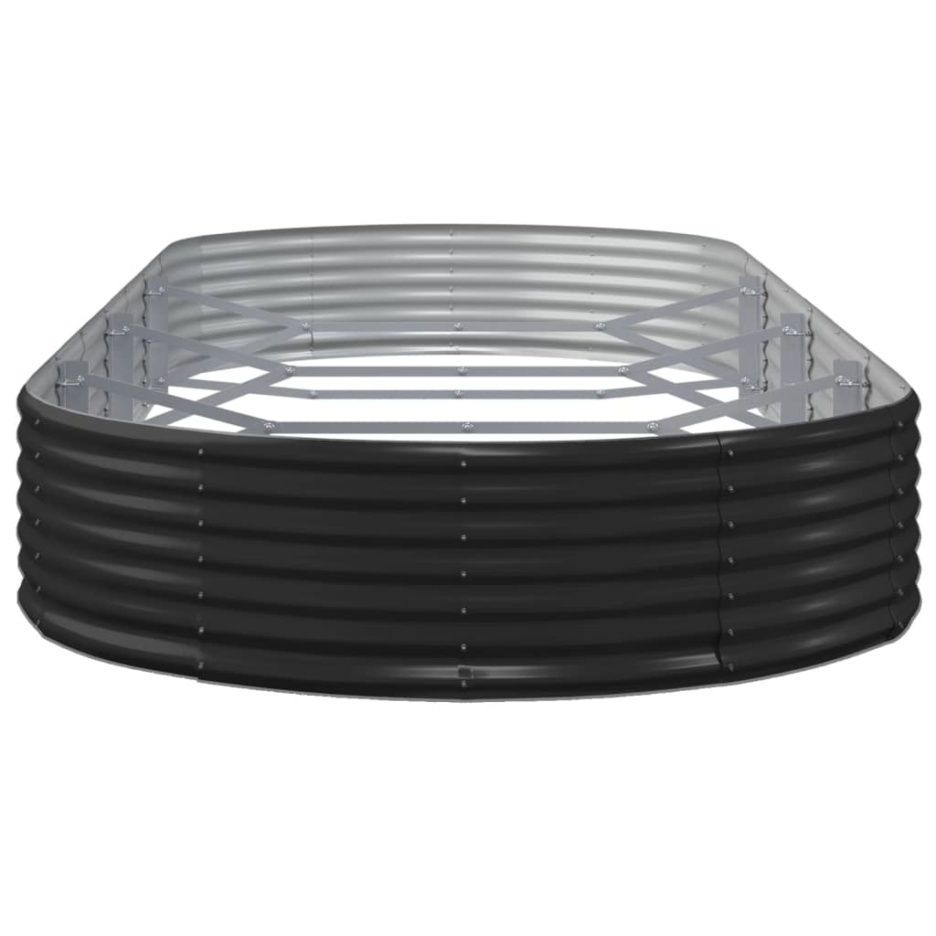 Canteiro elevado jardim 373x140x36 aço galvanizado antracite