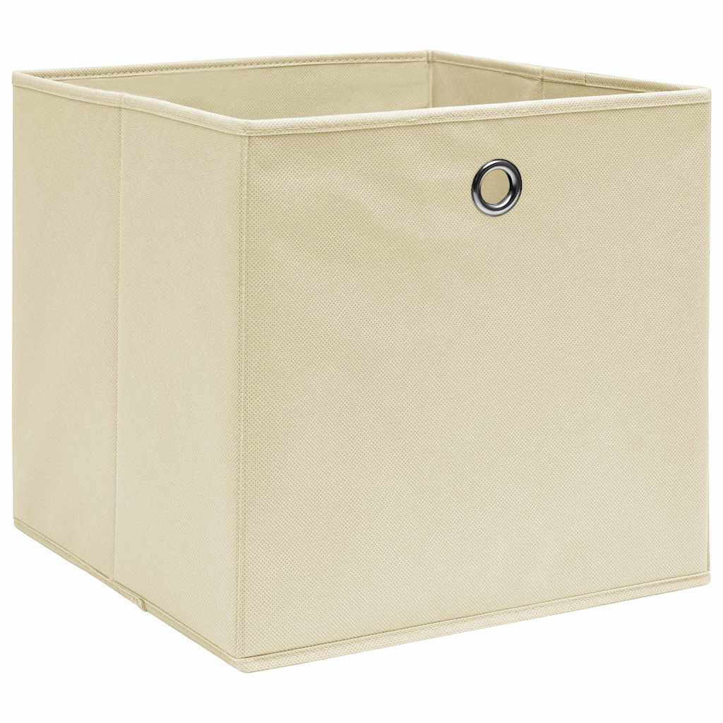 Caixas arrumação 4 pcs 28x28x28 cm tecido-não-tecido creme