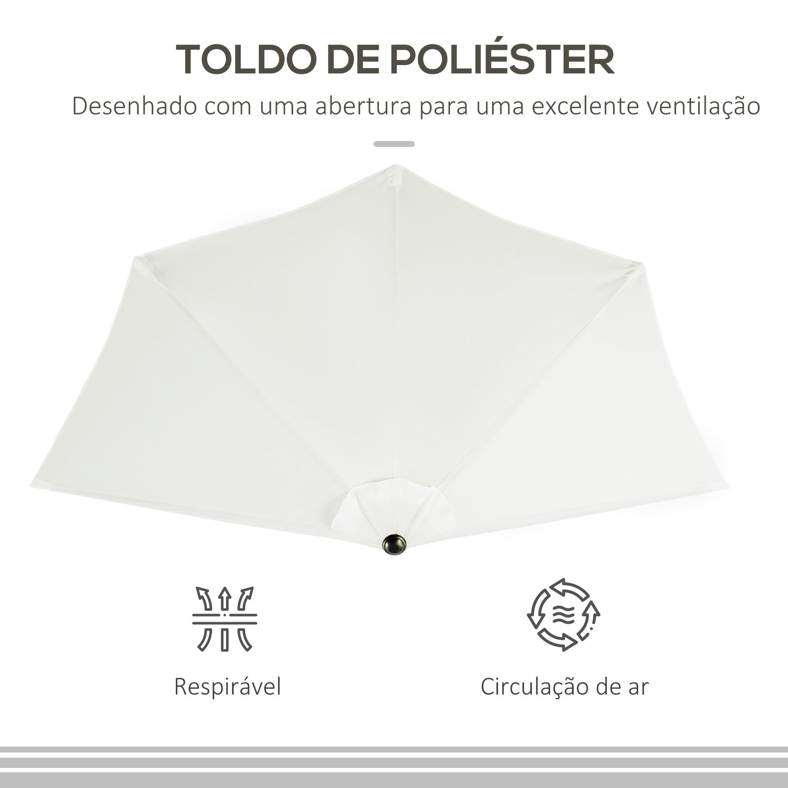Chapéu de sol semicircular 269x138x236cm chapéu de sol à manivela para jardim terraço pátio piscina creme