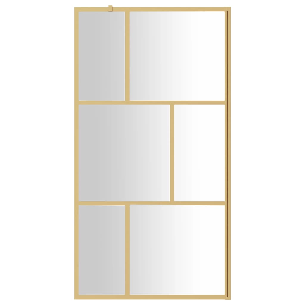Divisória de chuveiro 115x195 cm vidro transparente esg dourado