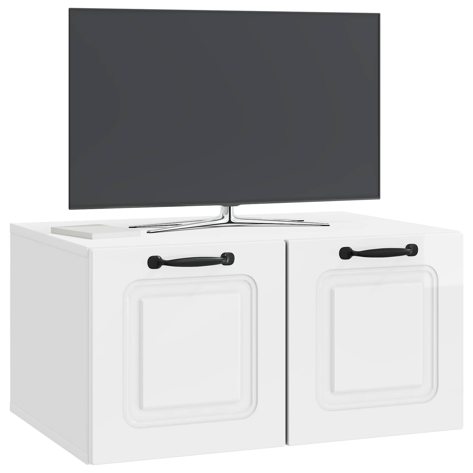 Gabinete de TV de parede branco brilhante 59,5 x 41 x 30 cm