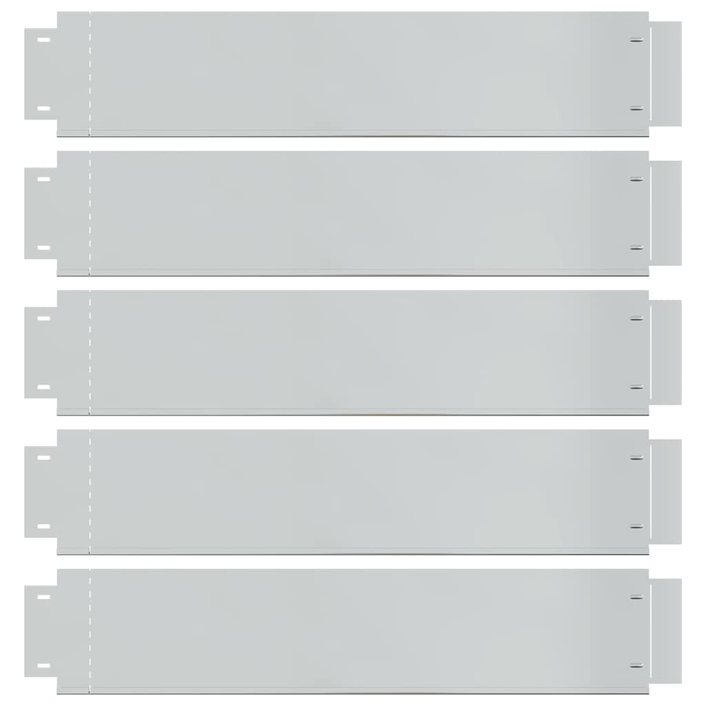 Vedação para relvado 5 pcs aço galvanizado 100x19 cm