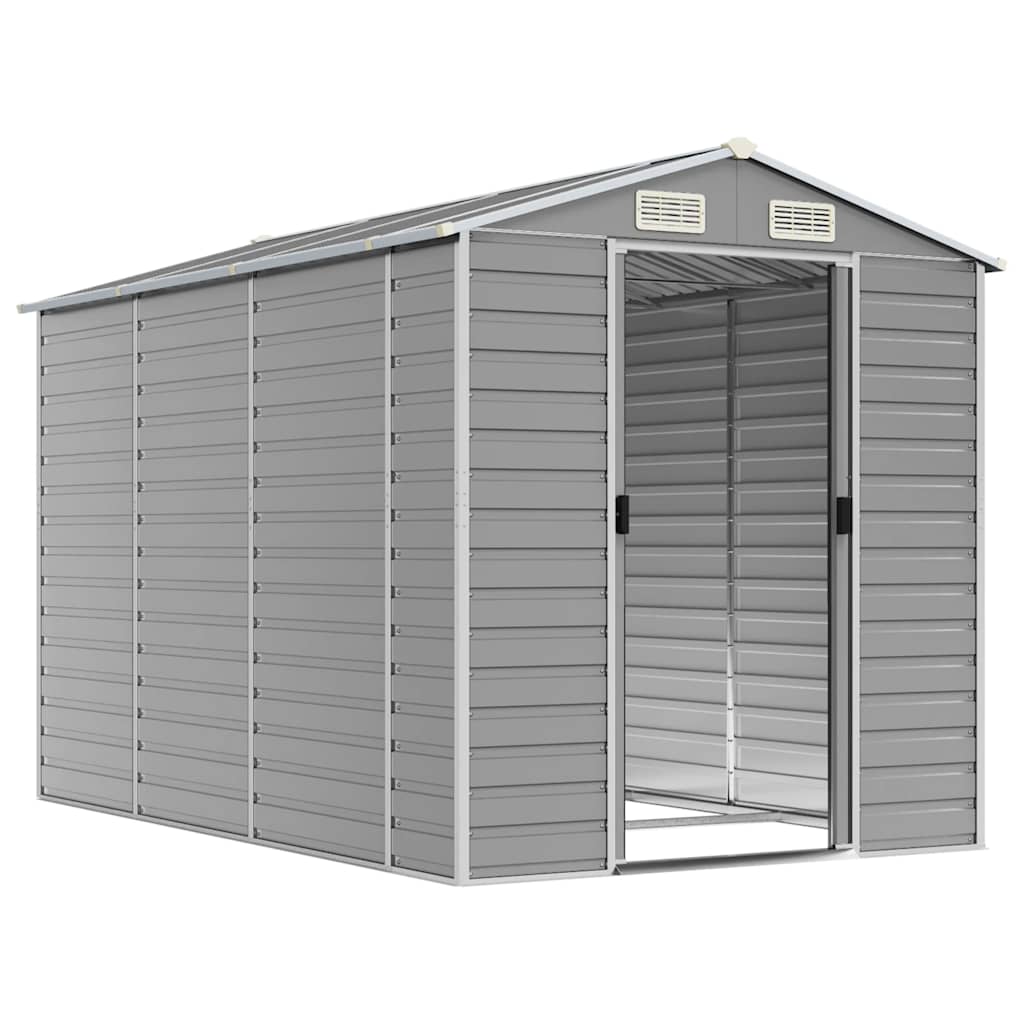 Abrigo de jardim cinza claro 191x300x198 cm aço galvanizado