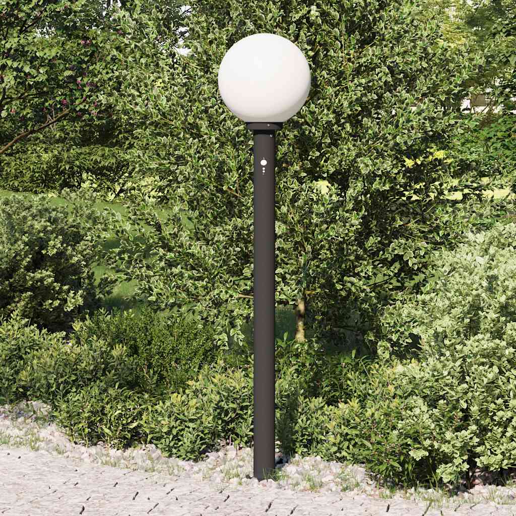 Luminária de poste com sensor, 120 cm, preta, IP44