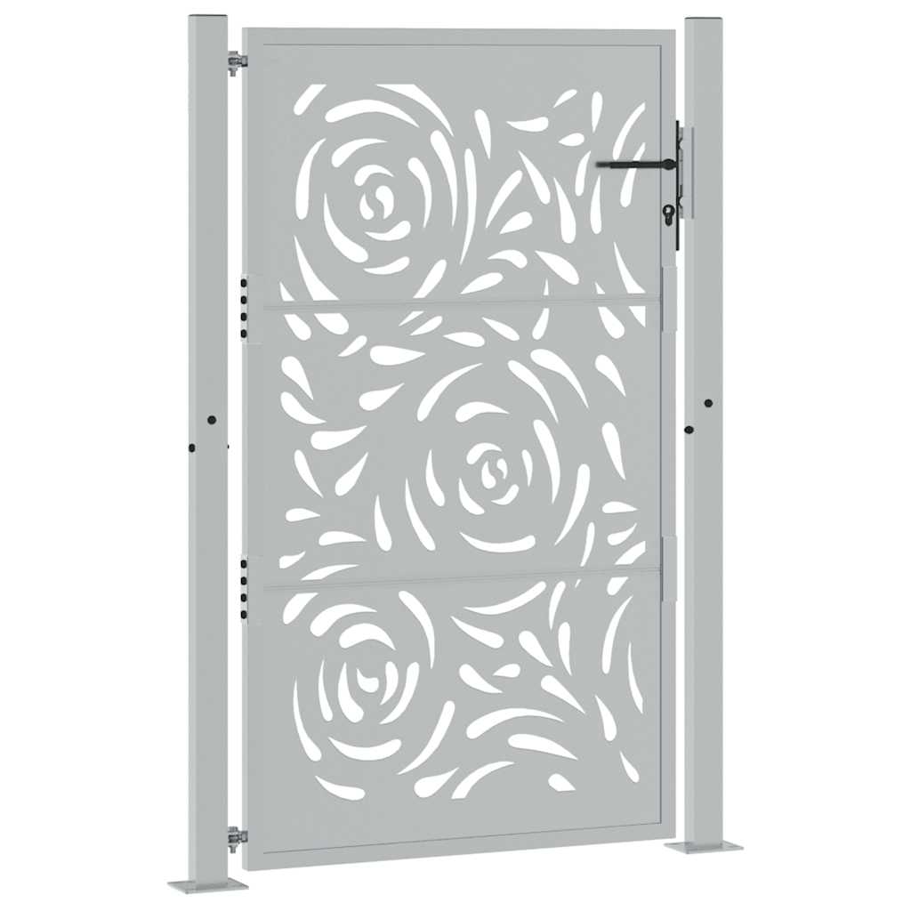 Portão de jardim 100x150 cm em aço resistente às intempéries com design de chama