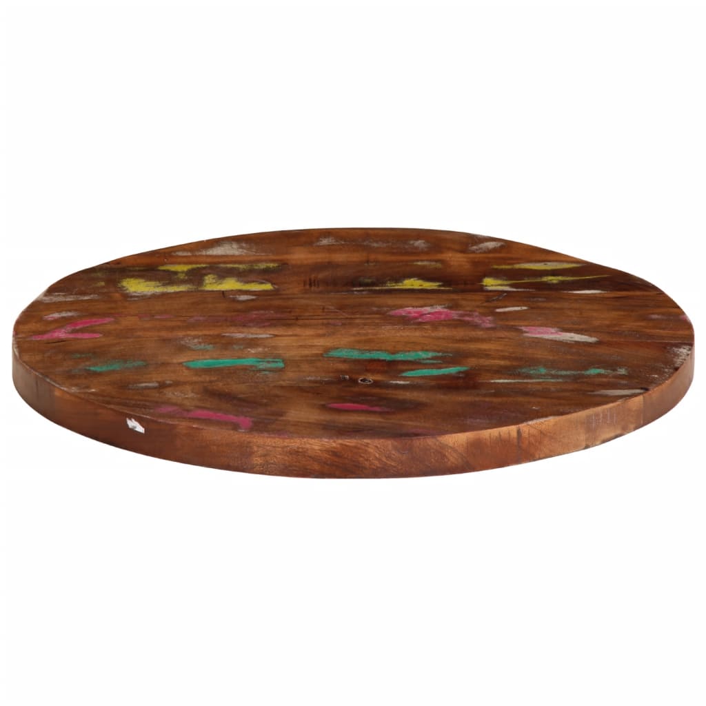 Tampo de mesa redondo ø40x3,8cm madeira recuperada maciça