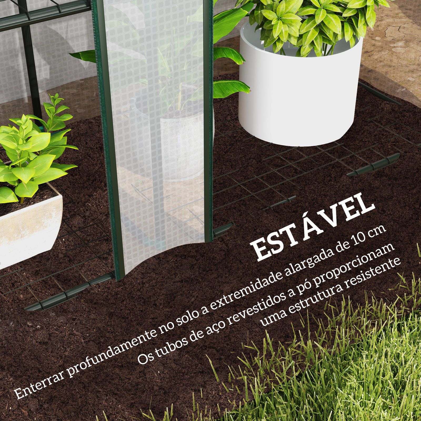 Estufa pequena com prateleiras de 3 níveis portas com fecho de correr estufa para cultivar 215x46x151 cm branco