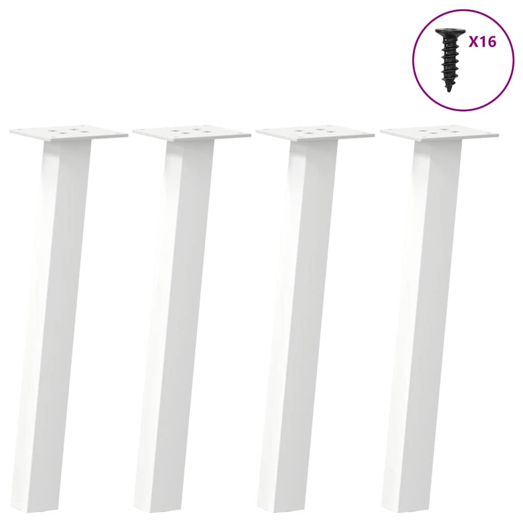 Pés para mesa de centro 4 peças, branco, 30 cm, aço