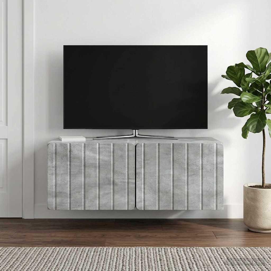 Gabinete de TV de parede 78,5 x 41 x 30 cm cinzento cimento