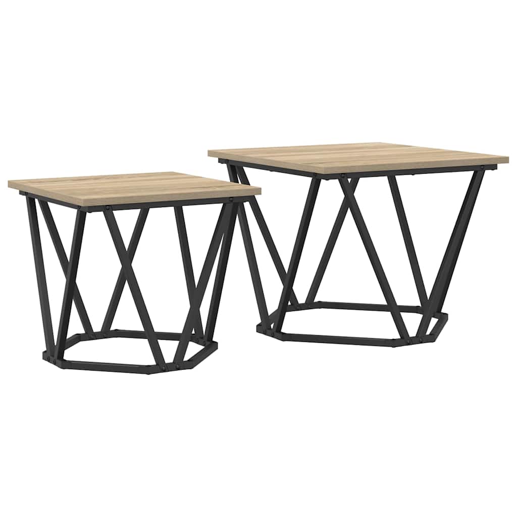 Conjunto de mesas de apoio 2 unid. carvalho sonoma