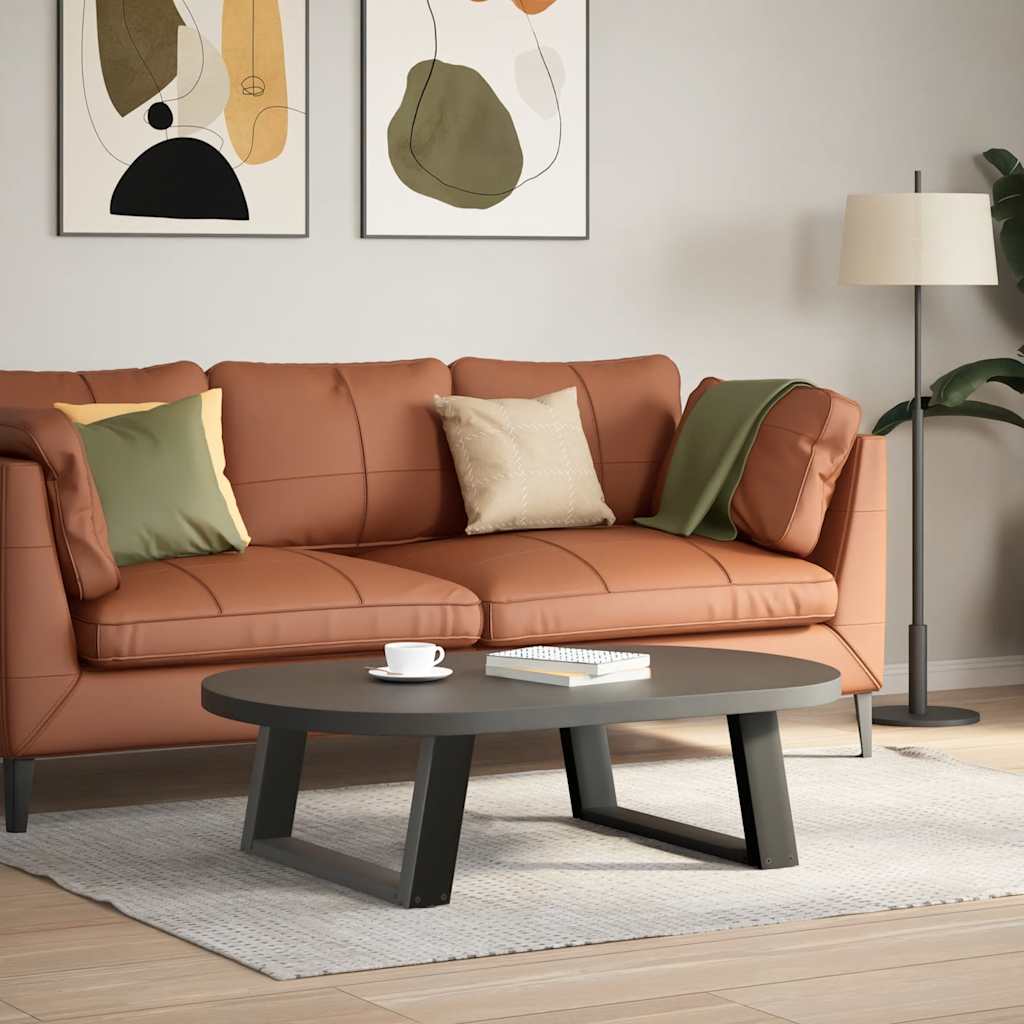 Pés para mesa de centro em forma de u, 2 peças, antracite, 60x(30-31) cm, aço